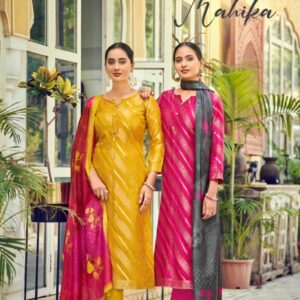 rama fashions raazi mahika series 1001 to 1004 colour addition bemberg silk suit in wholesale surat