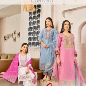 rubaish label arzoo sadagi bhag 1 series 1001-1005 Chanderi readymade suit