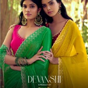 sanskar tex prints devanshi series 31001 to 31008 fancy sequence work trendy sarees in wholesale surat