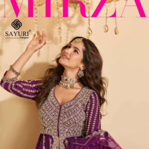 Sayuri Mirza 5811A to 5811E real chinon silk Partywear Designer Indo Western suit in wholesale surat