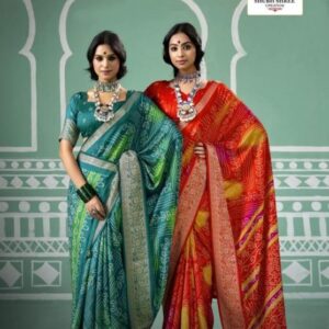 shubh shree creation kaashi vol 2 series 2001 to 2004 bandhej velvet tusser silk best saree in wholesale surat