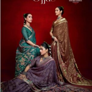 shubh shree creation ojjas series 1001 to 1006 weaving trendy jacquard saree in wholesale surat