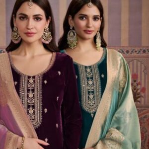vinay kuleesh kaveri series 76471 to 76474 velvet winter special attractive look suit in wholesale surat