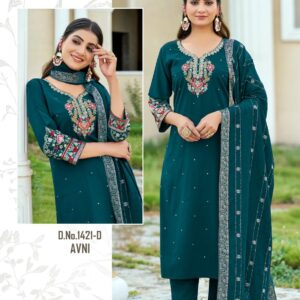 vitara fashion avni series 1421B to 1421D cluster silk combo readymade suit in wholesale surat