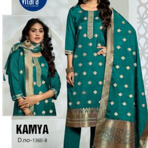 vitara fashion series 1360A to 1360B kamya readymade muslin weaving combo ladies suits in wholesale surat