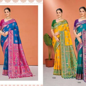 Bunawat Sursangam-08 series 1001 to 1006 Sangam Prints Silk Woven Work Traditional Saree in wholesale surat
