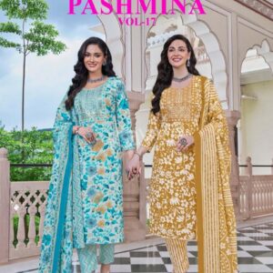 kavya pashmina vol 17 series 17001 to 17010 malaysian cotton readymade casual suit in wholesale surat