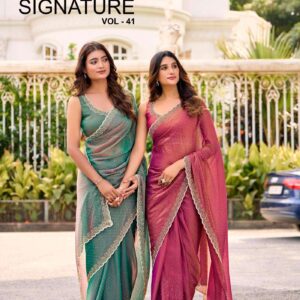 lt fashion signature vol 41 series 4101 to 4106 malai silk amazing saree in wholesale surat