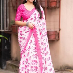 pr kc 224 rose linen trendy saree in wholesale surat