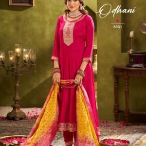 rangoon odhani series 8031 to 8034 chinon silk anarkali style readymade classic suit in wholesale surat