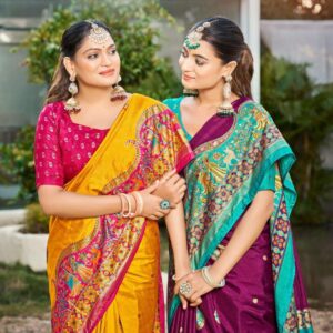 sanskar tex prints rising vol 2 series 15007 to 15012 dolla postion foil print daily wear saree in wholesale surat