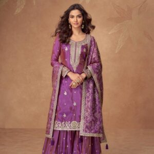 aashirwad mor bagh radha series 10320 to 10323 simar silk readymade party wear plazzo suit in wholesale surat