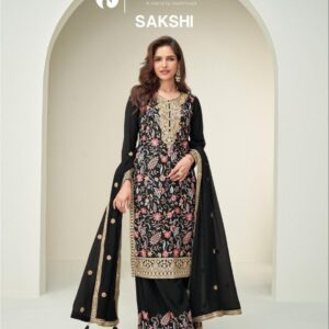 aashirwad mor bagh sakshi series 10366 to 10367 chinon silk readymade plazzo style suit in wholesale surat