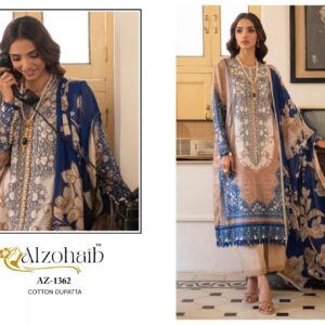 alzohaib 1361-1362 cotton pretty look pakistani suit in wholesale surat
