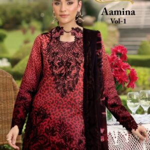 alzohaib aamina vol 1 series 1347 A to 1355 B cotton pretty look pakistani salwar kameez in wholesale surat