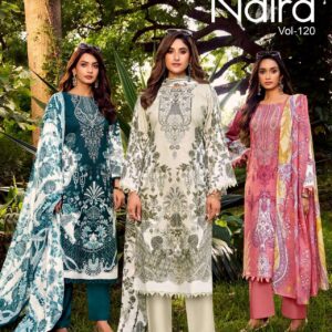 belliza naira vol 120 series 907001 to 907008 cotton readymade pakistani suits in wholesale surat