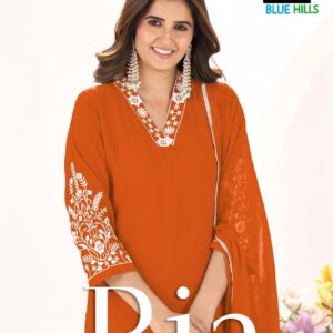 blue hills ria series 1001 to 1004 rayon readymade classic big size plazzo suits in wholesale surat