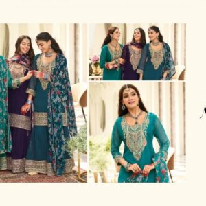 eba lifestyle nidhi series 2111 to 2113 fully stitch organza fashionable plazzo kurti with dupatta in wholesale surat