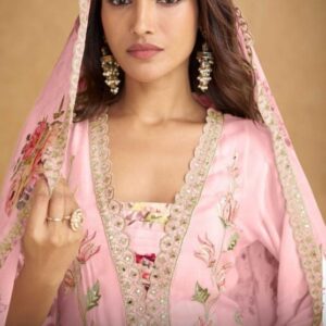 gulkayra designer inayat series 7555 A to 7555 B chinon readymade exclusive plazzo suit in wholesale surat