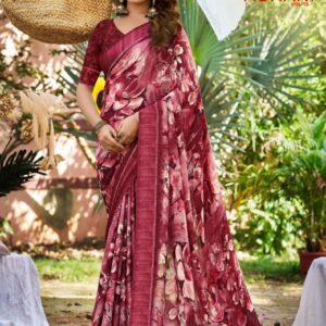 kashvi creation ruhani vol 13 series 1301 to 1308 dull moss satin patta printed sarees in wholesale surat