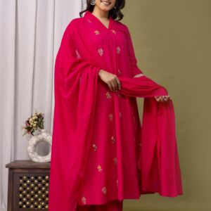 modern cotton shop trendy fully stitch combo dupatta set in wholesale surat