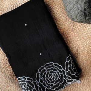 pr 2003 party wear black crunchy best saree in wholesale surat