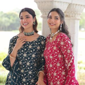 pr ka 1210 readymade faux georgette designer sharara kurti with dupatta in wholesale surat