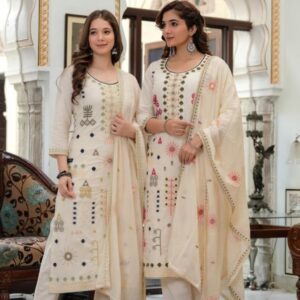 pr modern amazing mul mul cotton full stitch combo set suit in wholesale surat