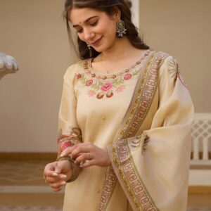 pr tanisha vol 27 series 2000 to 2009 embroidery work full stitch royal viscose silk suit in wholesale surat