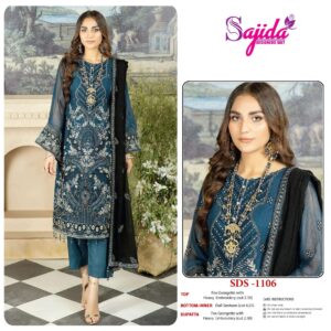 sajida designer 1106 georgette pakistani suits in wholesale surat