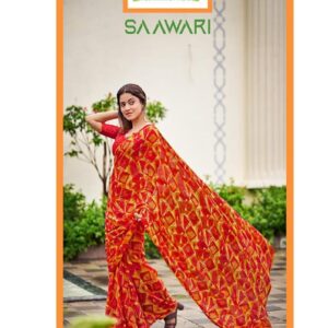 sanskar tex prints saawari series 51001 to 51008 weightless sirowski work saree in wholesale surat
