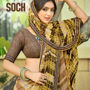 sanskar tex prints soch series 51001 to 51008 georgette trendy saree in wholesale surat