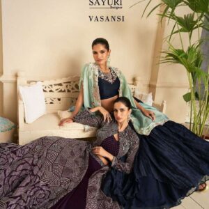 sayuri designer vasansi series 5286-5288 silk real georgette gown