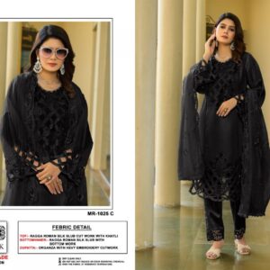 shraddha designer mr 1025 A to C readymade raga roman silk pakistani suits in wholesale surat