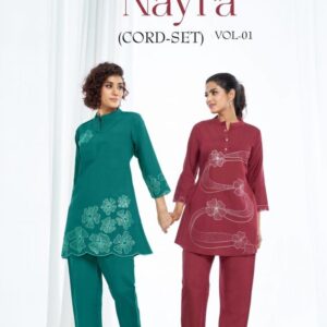 suryajyoti nayra vol 1 series 1001 to 1006 amazing roman silk full stitch co-ord sets in wholesale surat