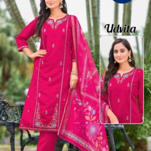 vitara fashion udvita series 1486 A to 1486 D roman silk full stitch combo indian salwar suits in wholesale surat