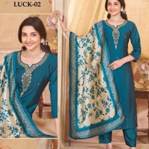 aanchi luck 1& 2 fully stitch rangeela silk combo set suit in wholesale surat