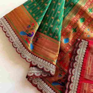 BT-53 Mihira Lace Pure Paithani Silk Polka Weaving Wholesale Sarees in Surat