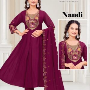 fashionfuse nandi series 301 to 308 mul chanderi silk full stitch casual wear suits in wholesale surat