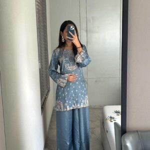 pr modern fully stitch unique combo viscose muslin co-ord set in wholesale surat