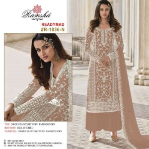 ramsha R-1036 nx lmno organza embroidery suit
