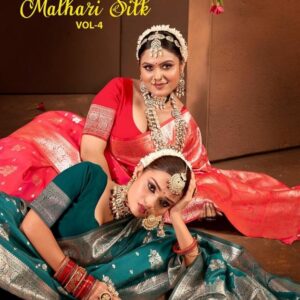 Saroj Malhari silk vol.4 series 1001 to 1006 50*600 silk saree in wholesale surat