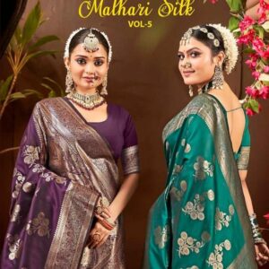 Saroj Malhari silk vol.5 series 1001 to 1006 50*600 silk saree in wholesale surat