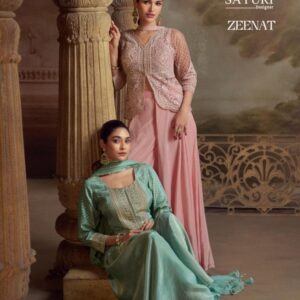 sayuri designer zeenat series 5821 to 5823 viscose simar readymade plazzo kurti with dupatta in wholesale surat