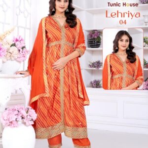 TUNIC HOUSE LEHRIYA SERIES 01 TO 04 DESIGNER FANCY COMBO SET SUIT COLLECTION IN WHOLESALE SURAT