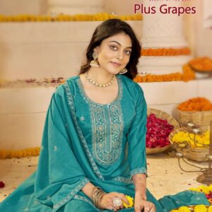 aanchi plus grapes vichitra silk readymade suit in surat