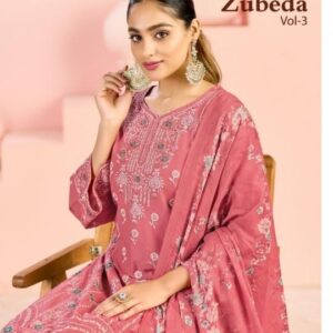 azara radhika fashion zubeda vol 3 series 95001-95004 lawn cotton suit