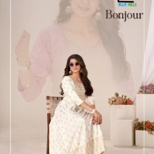 blue hills bonjour series 5121-5126 RAYON 14 KG FOIL PRINT kurti