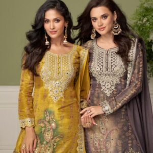 gulkayra designer bushra series 7598-7599 chinon readymade suit