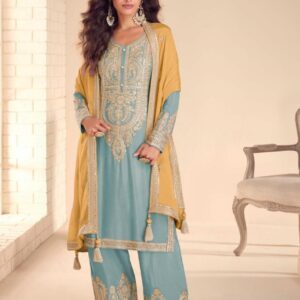 gulkayra designer sadika series 7630 Real Chinon readymade suit